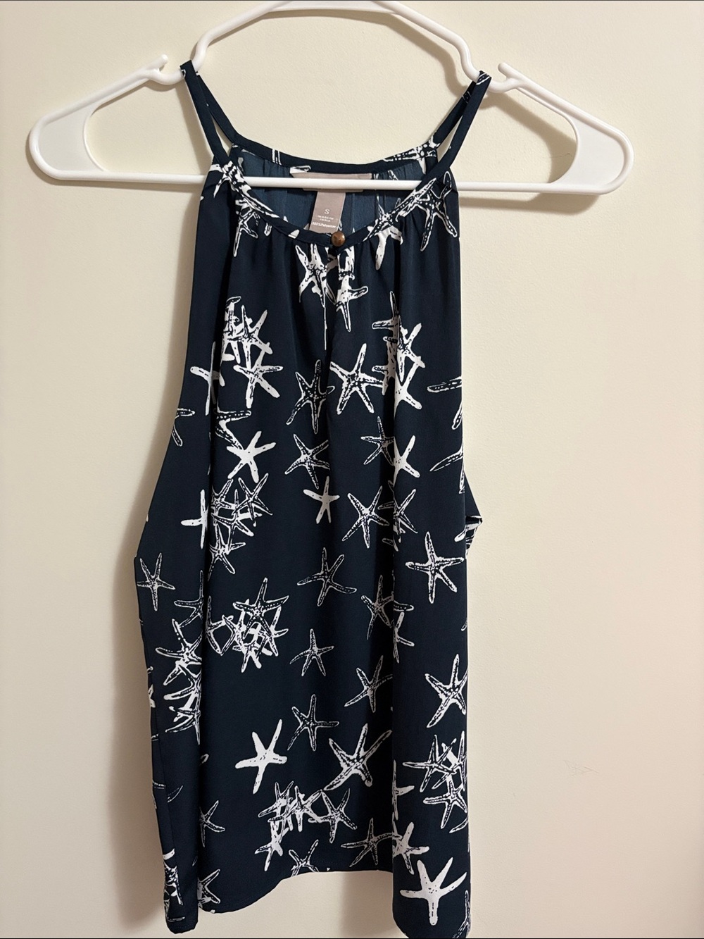 Banana Republic Navy and White Starfish Halter Camisole